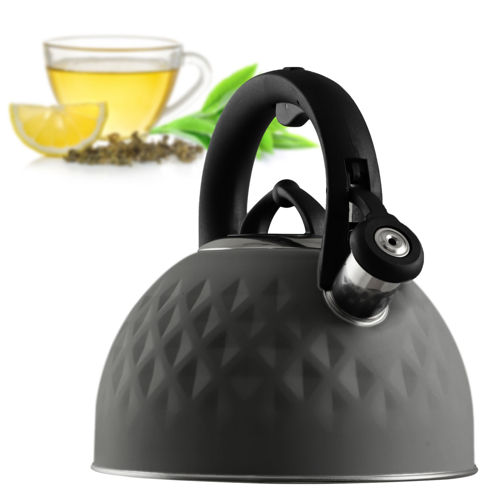 KADAX Bollitore Acqua in Acciaio Inox, Bollitore Smaltato con Manico Grigio...