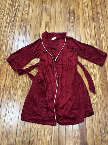 Vintage 1970's Mens Sears One Size Chest Fleece Velour Robe - Smoking Robe - Picture 1 of 3