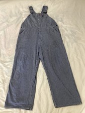 Dickies Bib Overalls Striped Railroad Conductor Striped Mens Size 42 x 30 Inch