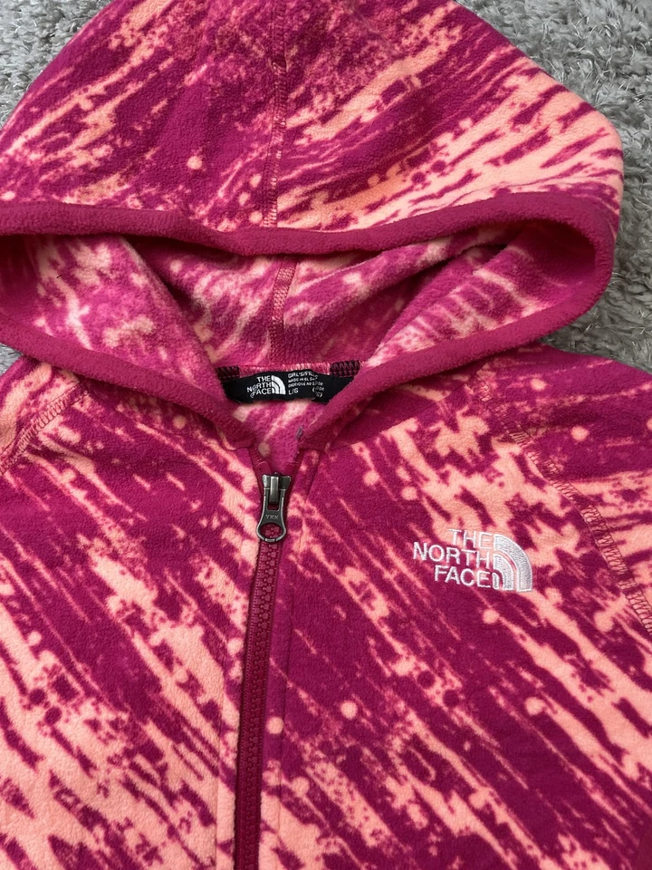Chaqueta polar The North Face niñas grande 14/16 rosa magenta cremallera completa con capucha Foto 4 de 4