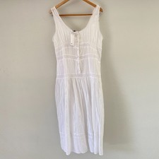 ASOS Womens dress 16 Sheer Long Cover Up lined white Embroidered Swim NEW NWT