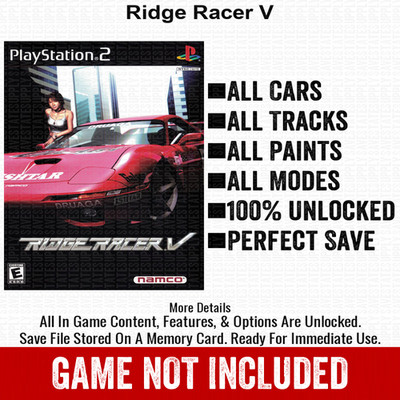Ridge Racer V 100% PS2 Memory Card All CHEATS ITEMS