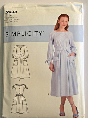 Simplicity 9040 New Uncut Misses Size 6-14 Dresses Sewing Pattern