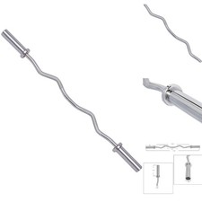 Olympic Super Curl Barbell 48" Chrome 2" Weight Bar 350lb Capacity Bodybuilding