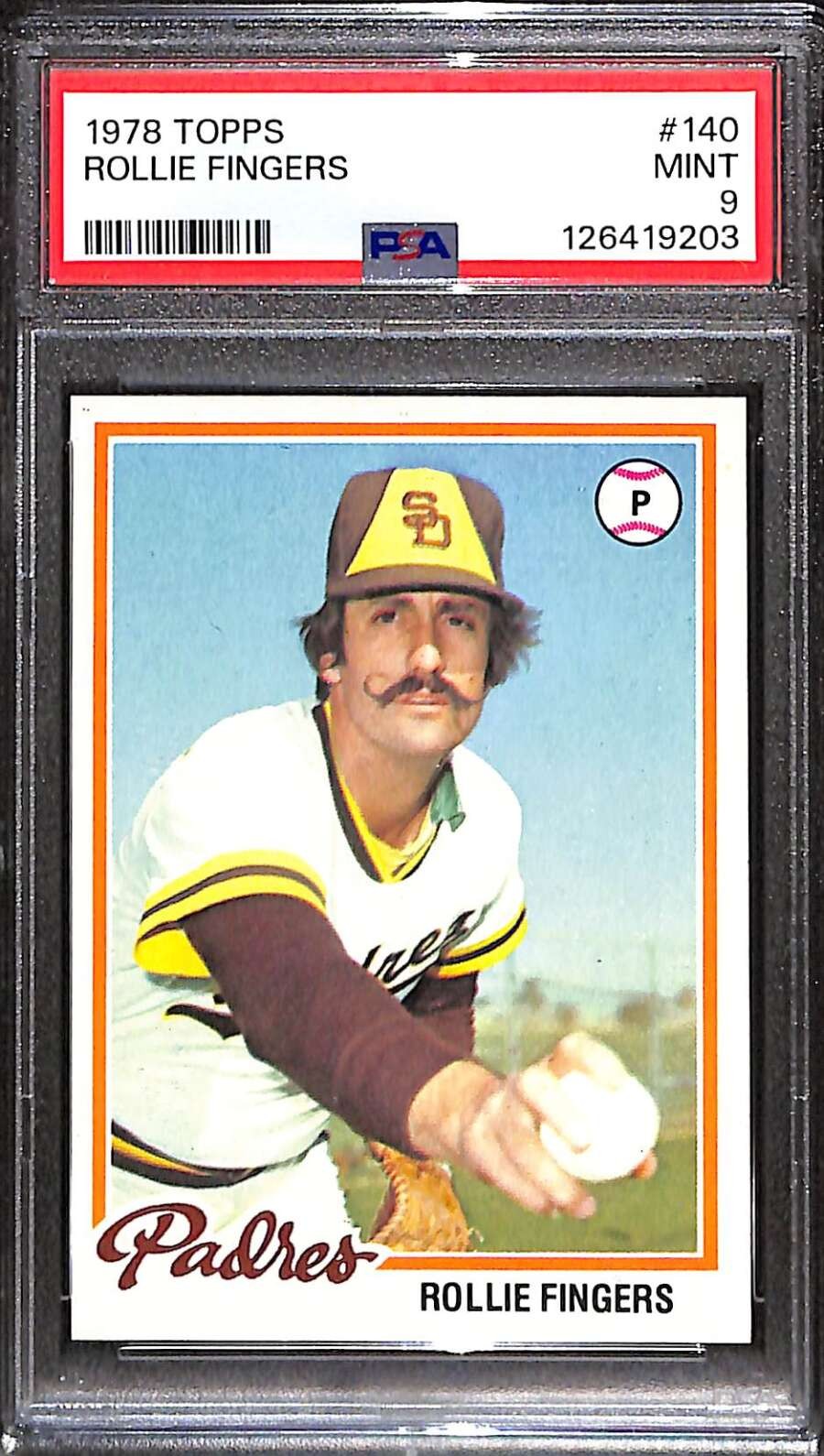 1978 Topps #140 Rollie Fingers HOF  PSA 9 MINT C102219