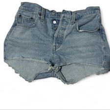 Levi's 501 Women's Light Wash Blue Denim Cut Off Shorts High Rise W26