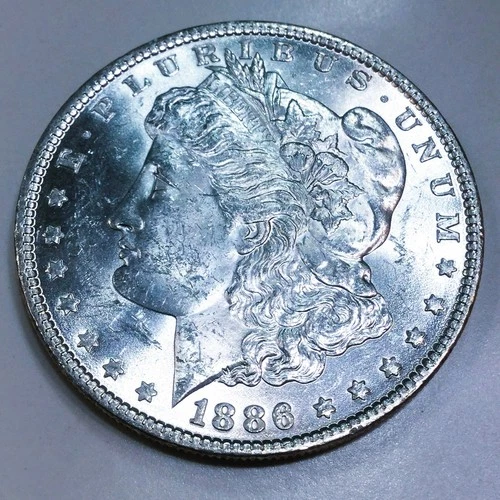 1886 Morgan Silver Dollar Beautiful Uncirculated Coin