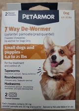 PetArmor 7 Way De-Wormer Insect Treatment for Small Dogs and Puppies 2 Doses