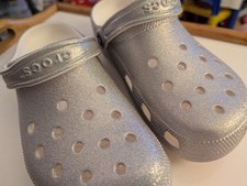 NEW CROCS Classic Silver Glitter Clog Women/Unisex New with Tag M8/W10