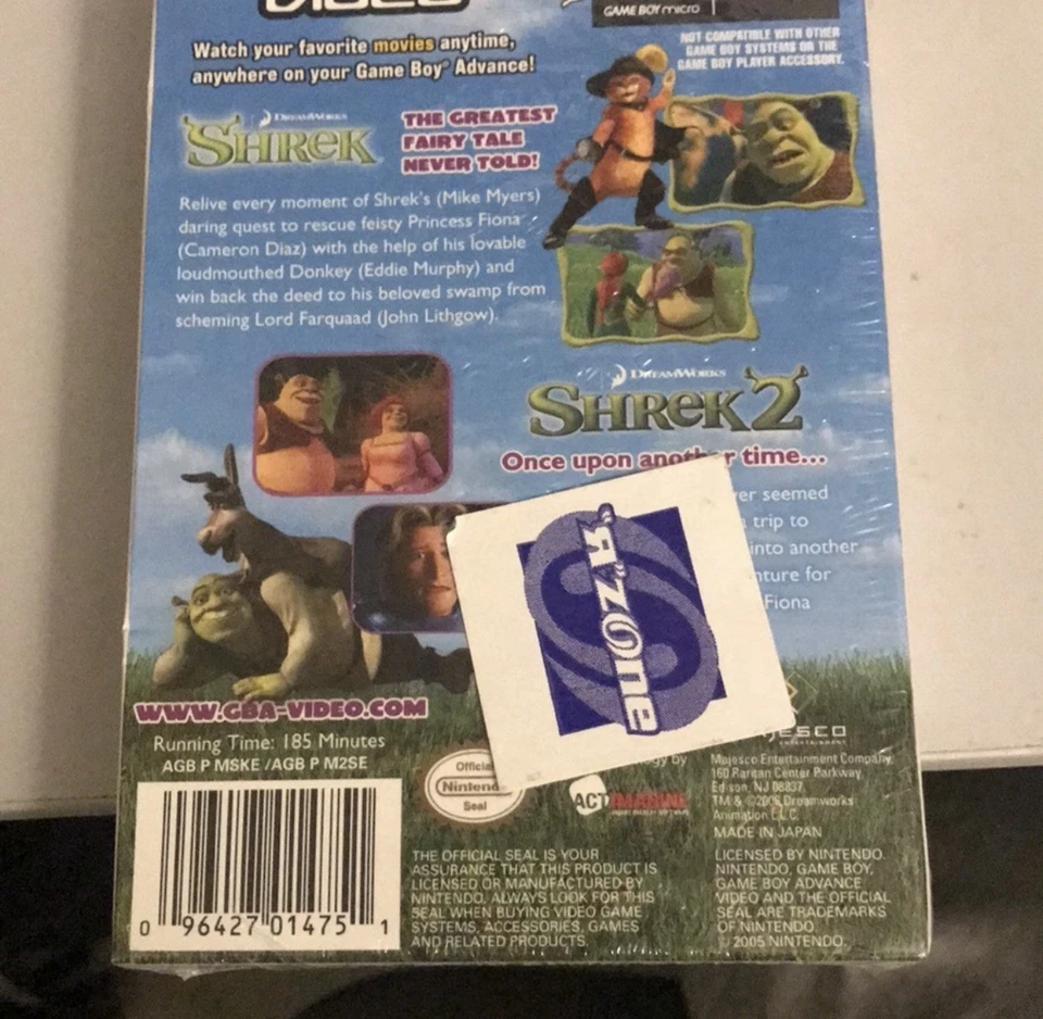 GBA Video Shrek & Shrek 2 Nintendo Gameboy Advance Video  - Image 2 of 2
