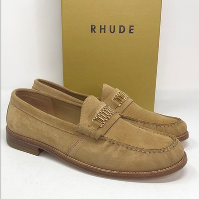 Rhude Tan Suede Penny Loafers With Dustbag - Size 11