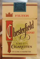CHESTERFIELD EXPORT - Caja de paquetes de cigarrillos vacía de los años 20