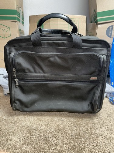 Tumi Black Ballistic Nylon Expandable 17” Rolling Laptop Briefcase 26002D4