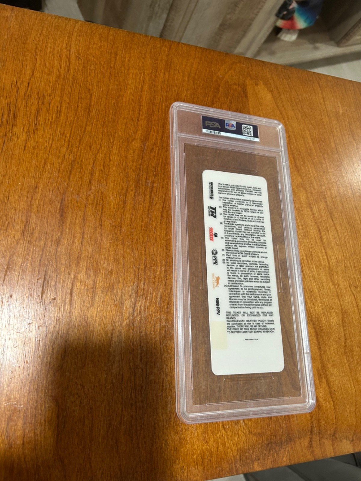 RARE 2015 FULL Boxing Ticket FLOYD  Mayweather JR vs MANNY Pacquiao PSA 8 view 3