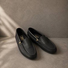 Versace Medusa Suede & Leather Slip On Loafers Shoes US 5.5