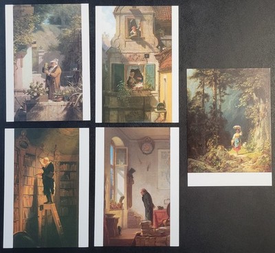Lot of 5 Art Cards - Carl Spitzweg - Museum Georg Schäfer - 4 x 6 Inches