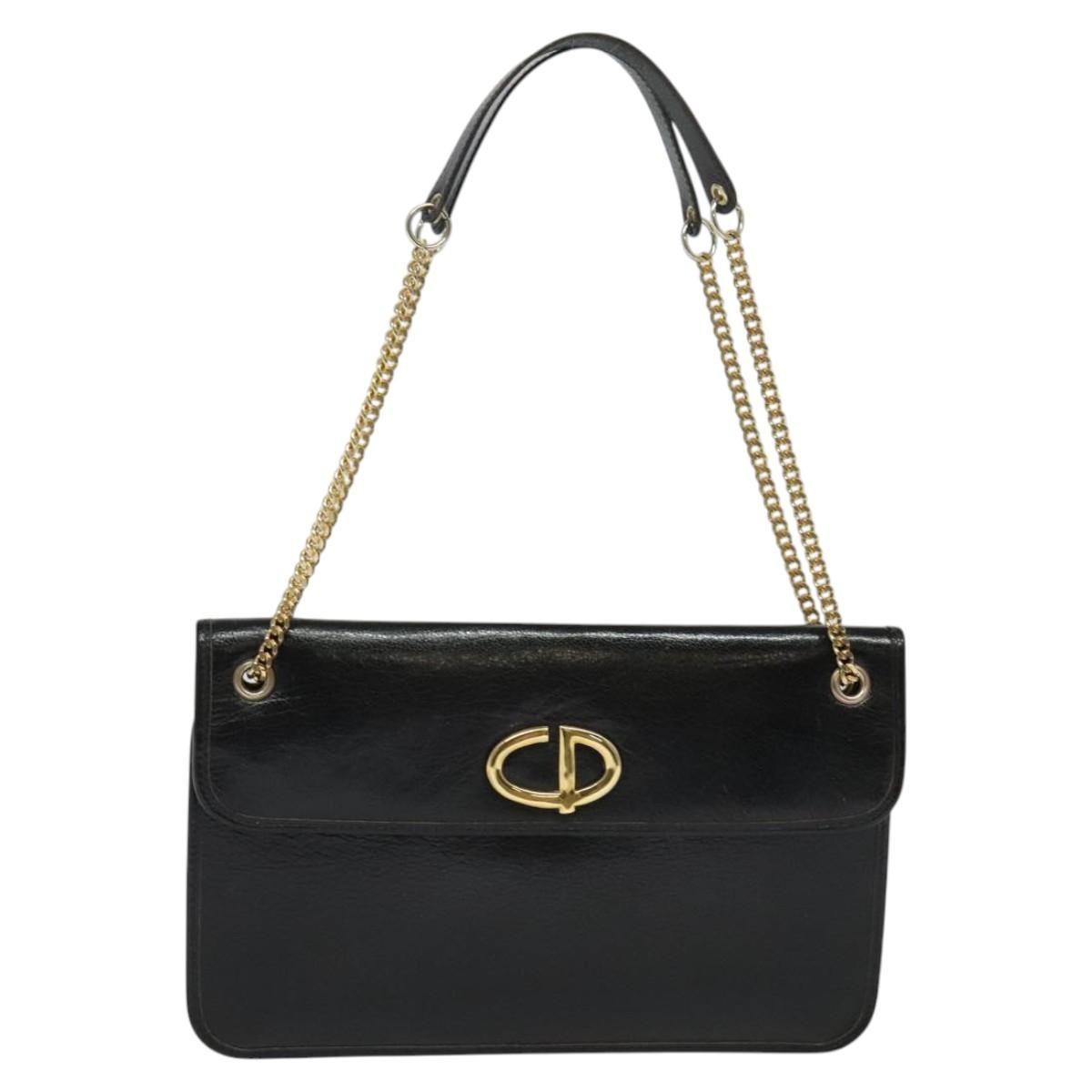 Dior Black Leather Shoulder Bag Authentic