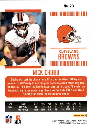 Panini Contenders #23 Nick Chubb Mojo 2024 - Imagen 2 de 2