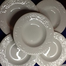 PLATOS DE ENSALADA FRANCISCANA BLANCOS 9" (CINCO) DE JOHNSON BROS INGLATERRA 010826A