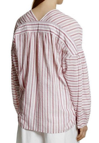 LN DAMEN SMALL MEDIUM (Brustumfang 42") VINCE BAUMWOLLE GESTREIFT SHIRT TOP BLUSE GESTREIFT - Bild 2 von 5
