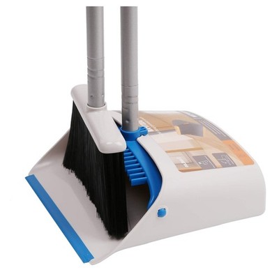 Effortless Floor Cleaning: Long Handle Broom and Dustpan Set - 52 Inch