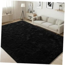  Black Rug Super Soft Shaggy 4x6 Feet Rugs for Bedroom, Fluffy Area Rug for 