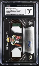 2022 Panini Black Romeo Doubs Copper Rookie Signature Materials CGC 7 auto