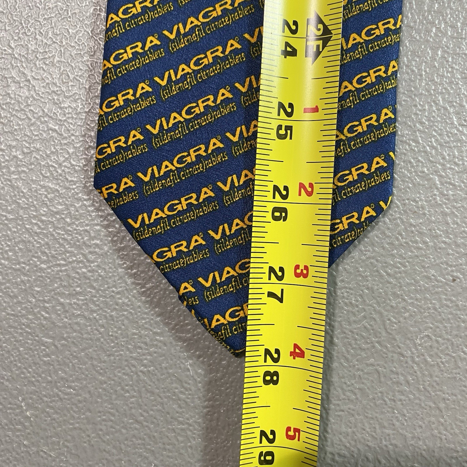 Vtg PFIZER Viagra Mens Tie 56" Blue Pill Novelty Drug Rep Pharma Pharmaceutical