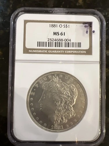 1881 o morgan silver dollar Ms61