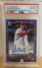2025 Bowman Chrome - Quinn Mathews #CPA-QM Purple Refractor /250 (AU) PSA 10