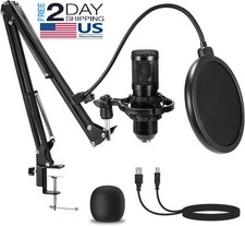 Microfono Condensador De Estudio Profesional Para PC Youtubers Podcast Streaming