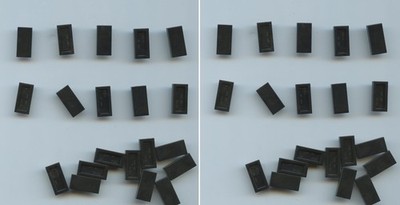 LEGO x 80 Black Tile 1 x 2 plain bulk lot