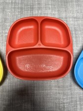 RePlay Kid Friendly 3 Area Divided Plate Sturdy Washable Set of 3 Plates large