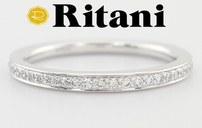 Ritani Diamond Endless Love 21694 Wedding Band Ring 0.11ct 18k W Gold Rtl $2,390