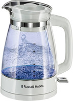 Russell Hobbs Carafe Style 1.7L Cordless Electric Glass Kettle with White Handle
