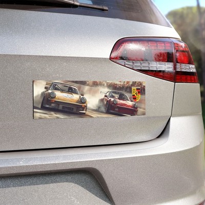 Racing Porsche Drift Scene Car Magnet | Vintage Sports Cars