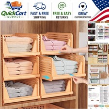 Multifunctional Closet Organizer Set: 5 Stackable Bins for Space-Saving Design