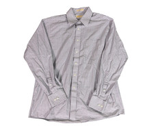 Michael Kors Men's Striped Dress Shirt XL 17 36/32 Long Sleeve Button Down