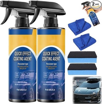 2Pcs Car Coating Spray, Quick Effect Coating Agent, Advanced Car Quick-Acting Co