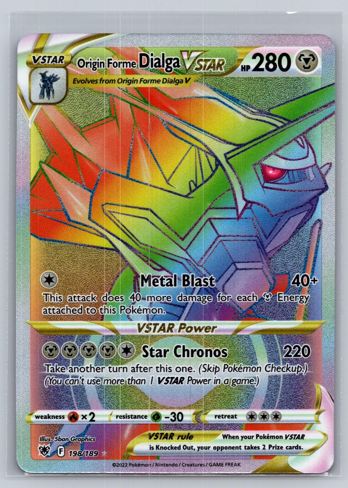 Origin Forme Dialga VSTAR 198/189 Rainbow Rare Astral Radiance Pokemon Holo NM