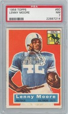 Lenny Moore 1956 Topps Rookie Card #60 PSA 7 NM