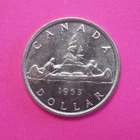 1953 CANADA Silver Dollar BU Cond - First Year of Issue - With Shoulder Fold