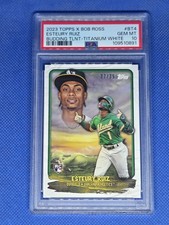 2023 Topps x Bob Ross ESTEURY RUIZ Titanium White PSA 10 card #/35 OAKLAND A's