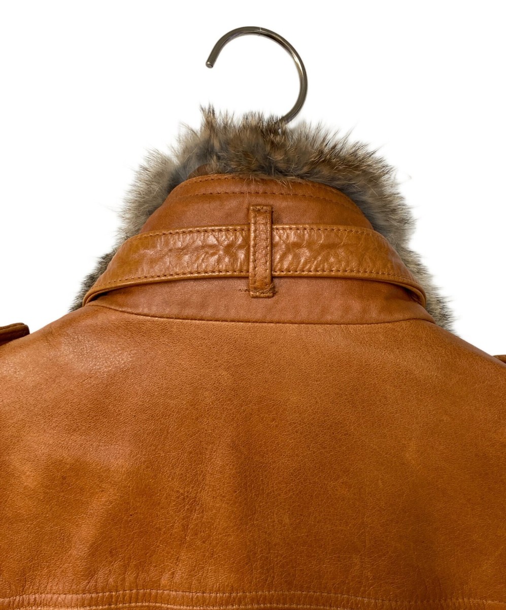 Haruf Rabbit Fur Horse Leather Jacket Size: M Brown Men | eBay