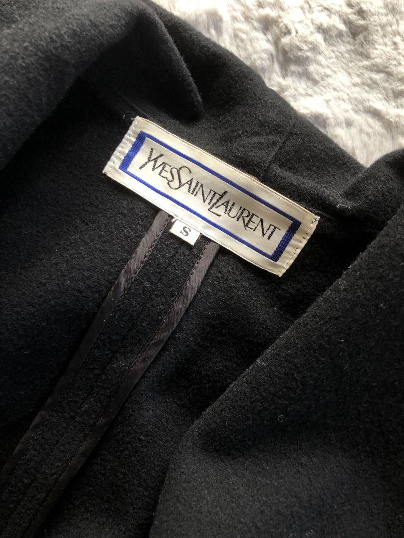 Cappotto lungo Yves Saint Laurent lana nero taglia S donna