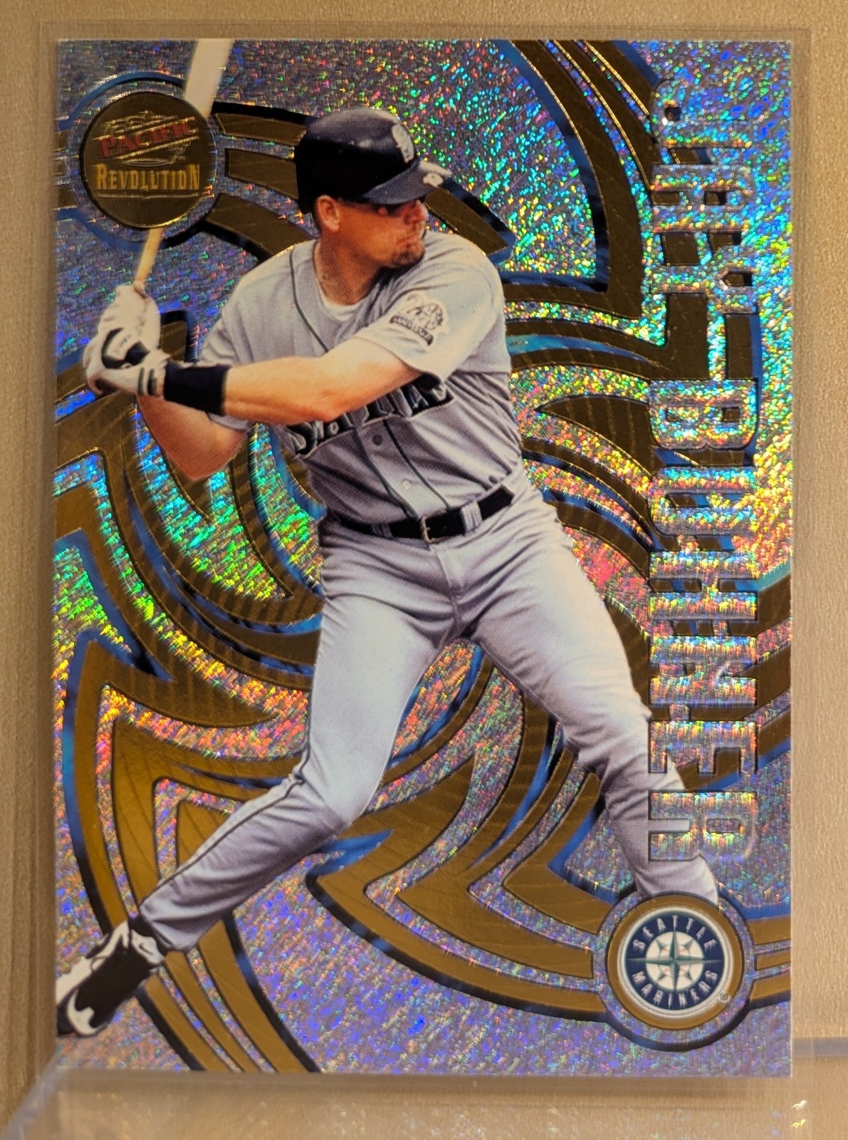 1998 Pacific REVOLUTION #131 Jay Buhner Mariners RARE SPECKLE REFRACTOR EMBOSSED