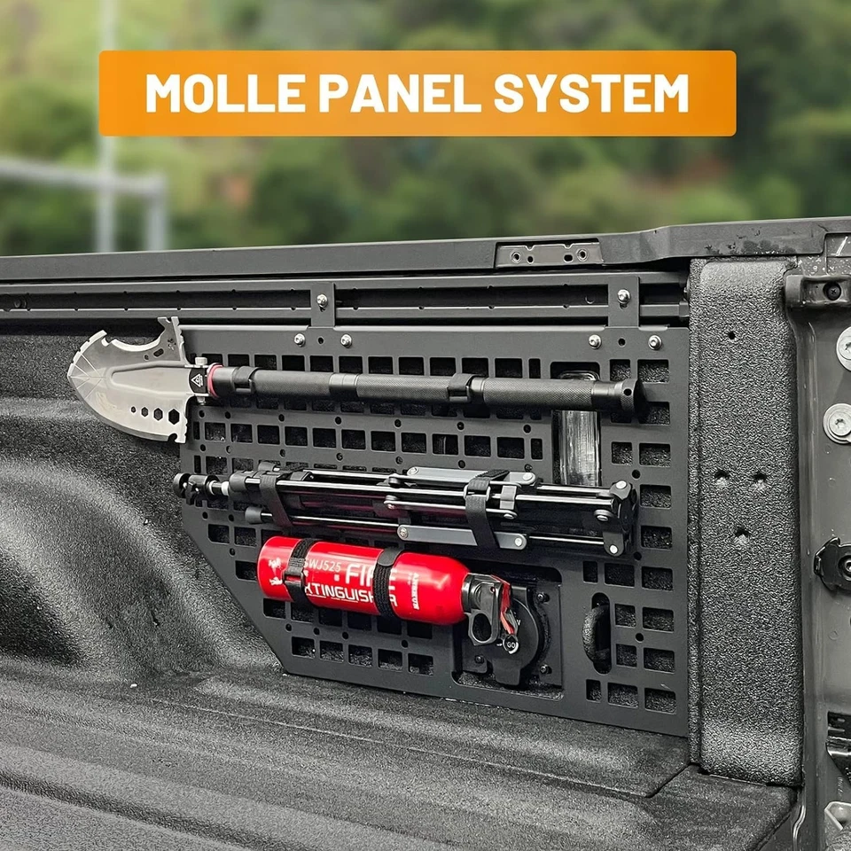 Cama lateral de caminhão sistema de painel MOLLE organizador de armazenamento de carga para Jeep Gladiator JT - Imagem 4 de 4