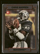 1990 Action Packed Rookie/Update Chris Warren RC #62 Seattle Seahawks