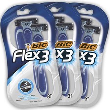 BIC Flex 3 Klingen Herren Einwegrasierer, 3 Stück 3er Pack, dreifach bewegliche Klinge