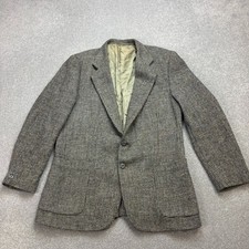 Harris Tweed Jacket Adult 40R Grey Country Hunting Weave Outdoor Blazer Men